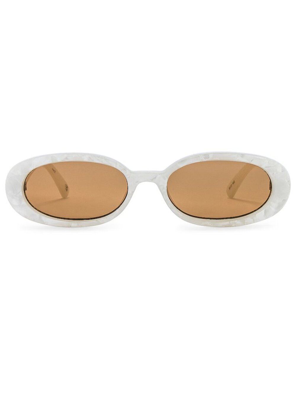 NWOT Outta Love Oval Sunglasses Le Specs White Marble color brown lenses TRENDY